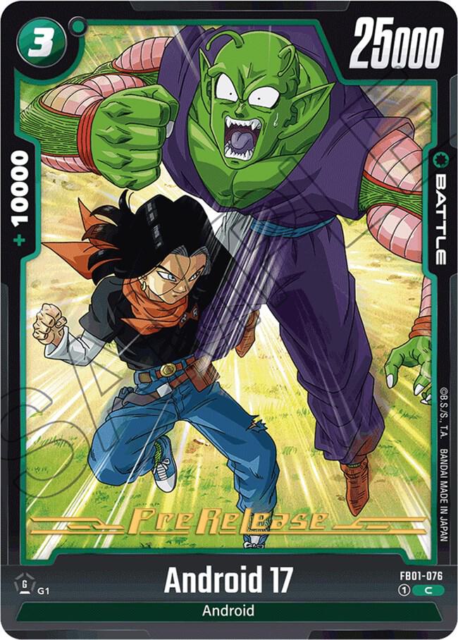 Android 17 FB01-076 card from Awakened Pulse Pre-Release Cards