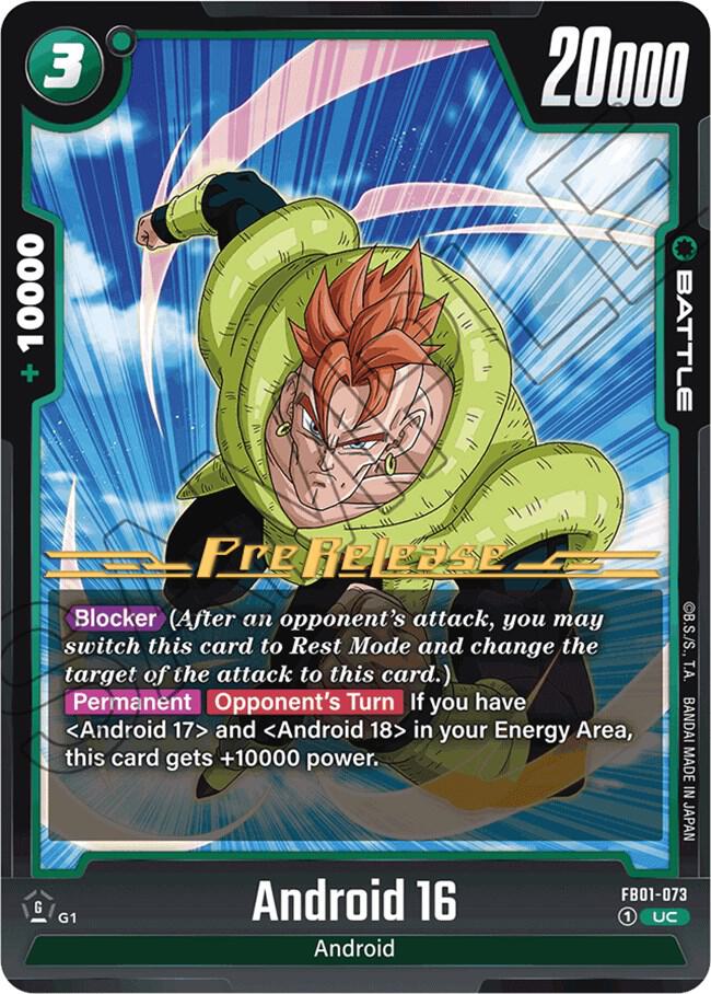Android 16 FB01-073 card from Awakened Pulse Pre-Release Cards