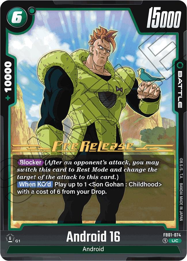 Android 16 FB01-074 card from Awakened Pulse Pre-Release Cards