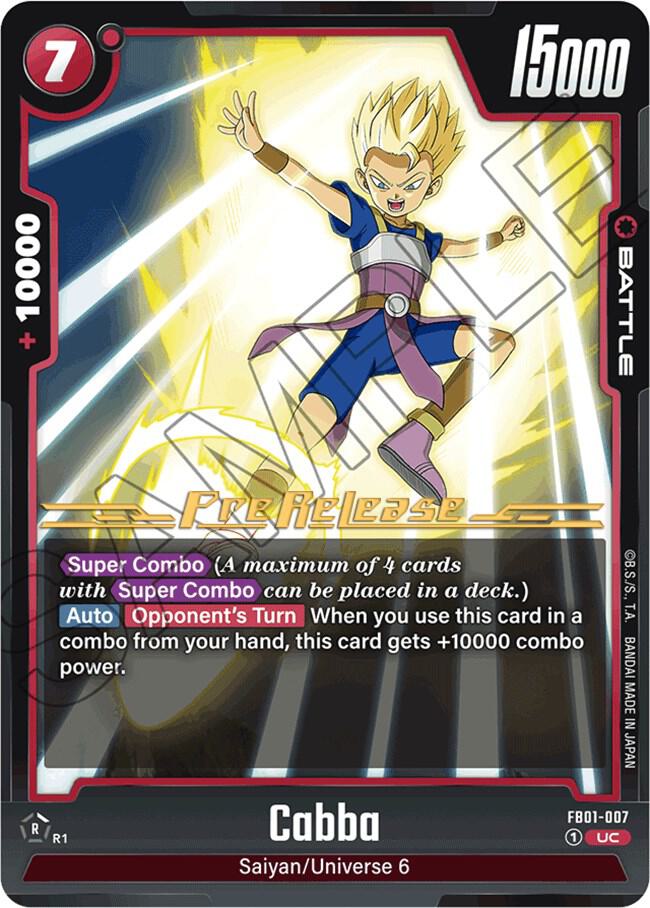 Cabba FB01-007 card from Awakened Pulse Pre-Release Cards