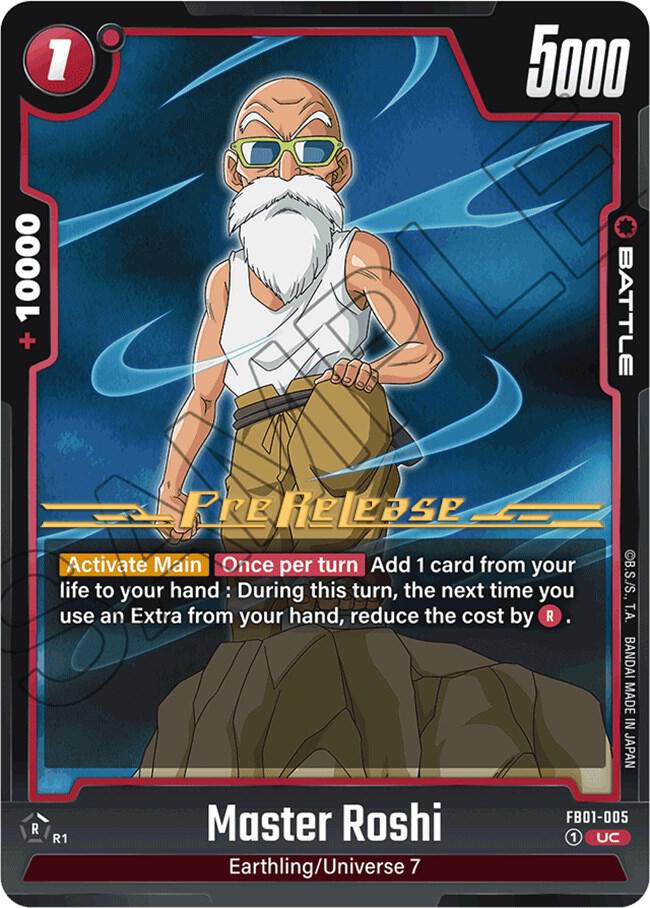 Master Roshi FB01-005 card from Awakened Pulse Pre-Release Cards