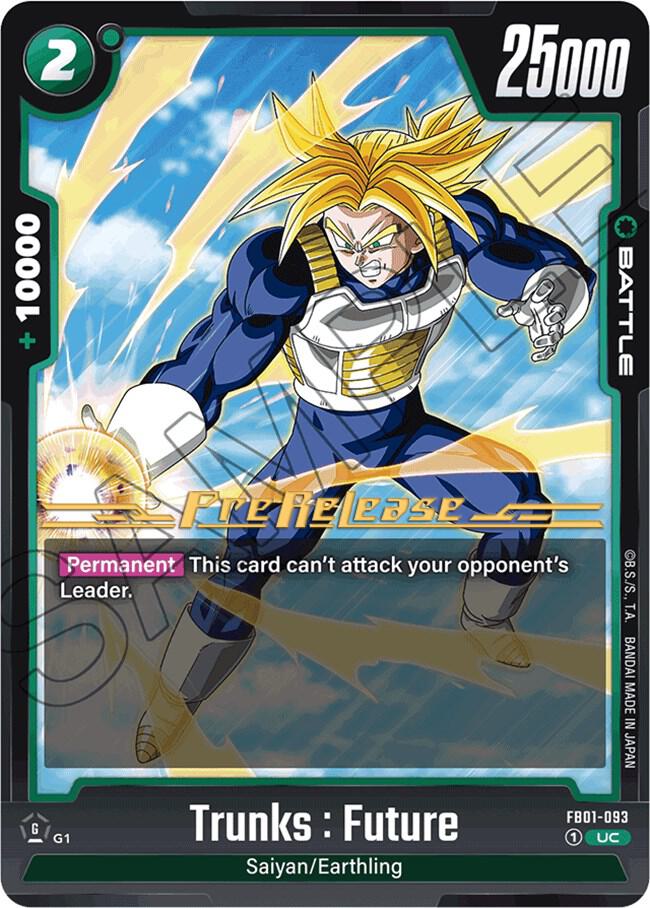 Trunks : Future FB01-093 card from Awakened Pulse Pre-Release Cards
