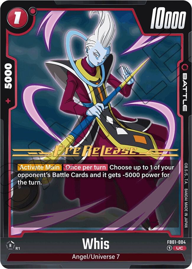 Whis FB01-004 card from Awakened Pulse Pre-Release Cards
