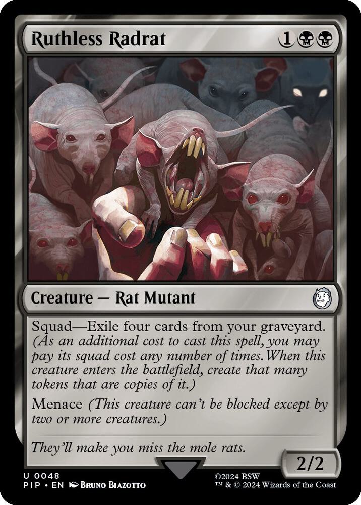 Ruthless Radrat 48 card from Universes Beyond: Fallout