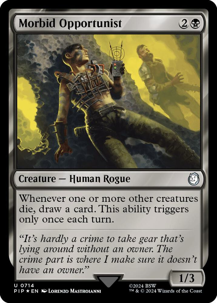 Morbid Opportunist (Surge Foil) 714 card from Universes Beyond: Fallout