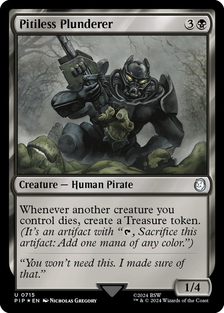 Pitiless Plunderer (Surge Foil) 715 card from Universes Beyond: Fallout