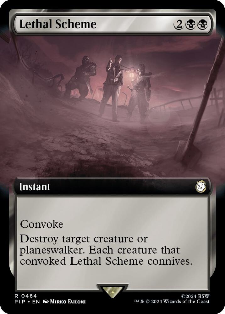 Lethal Scheme (Extended Art) 464 card from Universes Beyond: Fallout