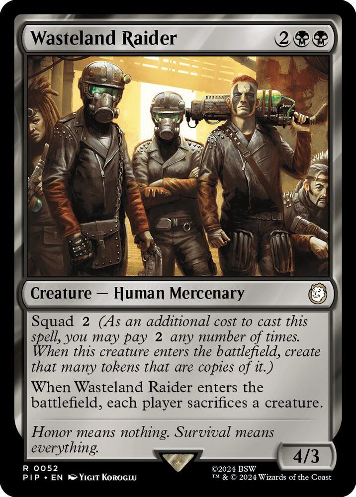 Wasteland Raider 52 card from Universes Beyond: Fallout