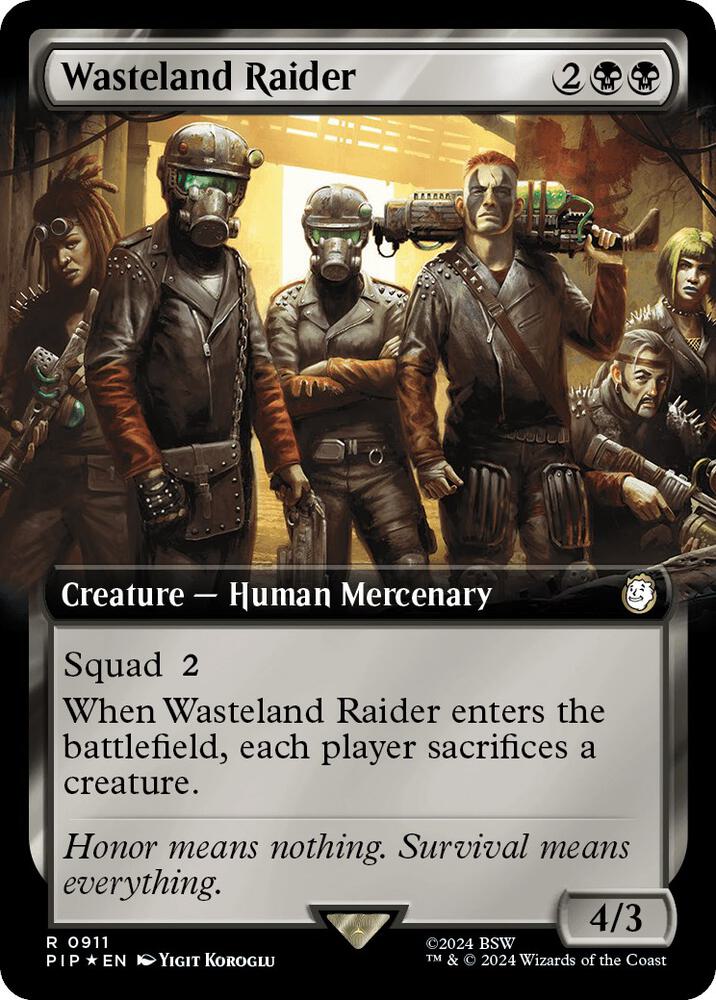 Wasteland Raider (Extended Art) (Surge Foil) 911 card from Universes Beyond: Fallout