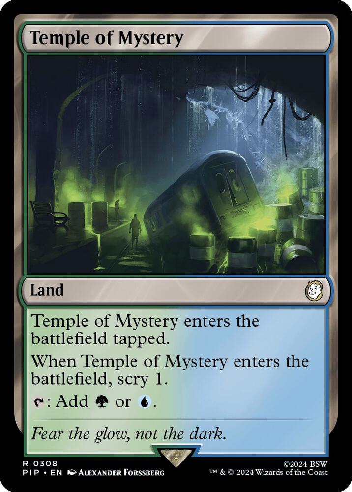 Temple of Mystery 308 card from Universes Beyond: Fallout