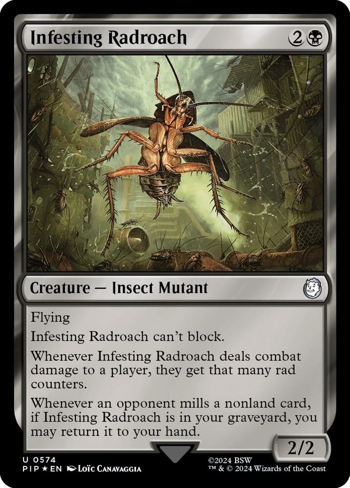 Infesting Radroach (Surge Foil) 574 card from Universes Beyond: Fallout