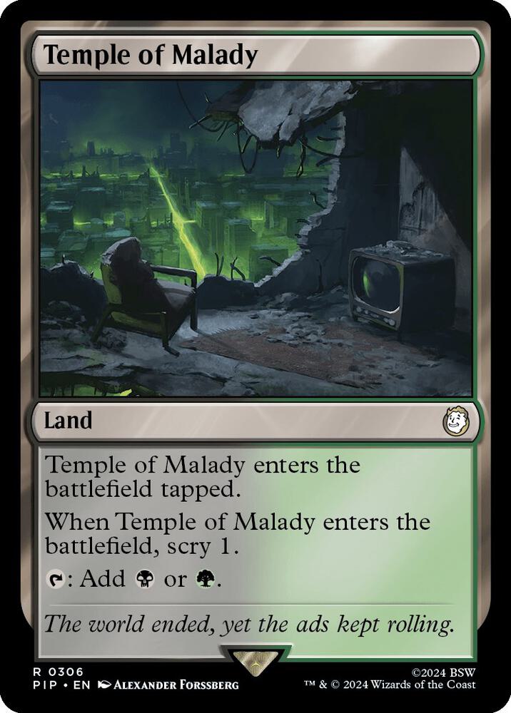Temple of Malady 306 card from Universes Beyond: Fallout