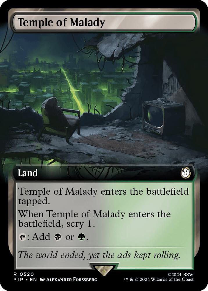 Temple of Malady (Extended Art) 520 card from Universes Beyond: Fallout