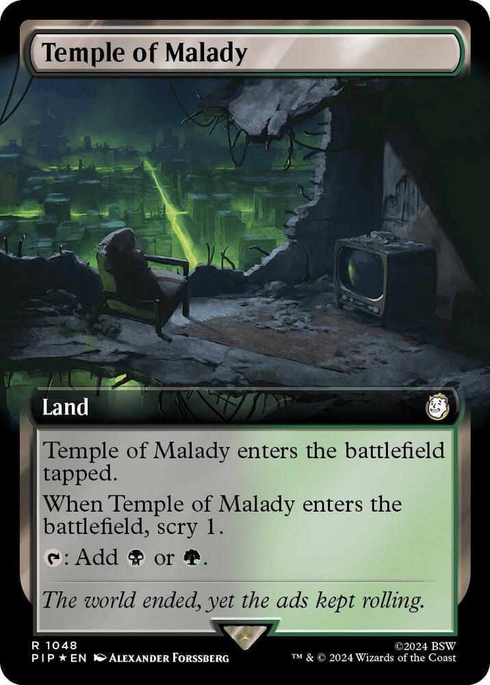 Temple of Malady (Extended Art) (Surge Foil) 1048 card from Universes Beyond: Fallout