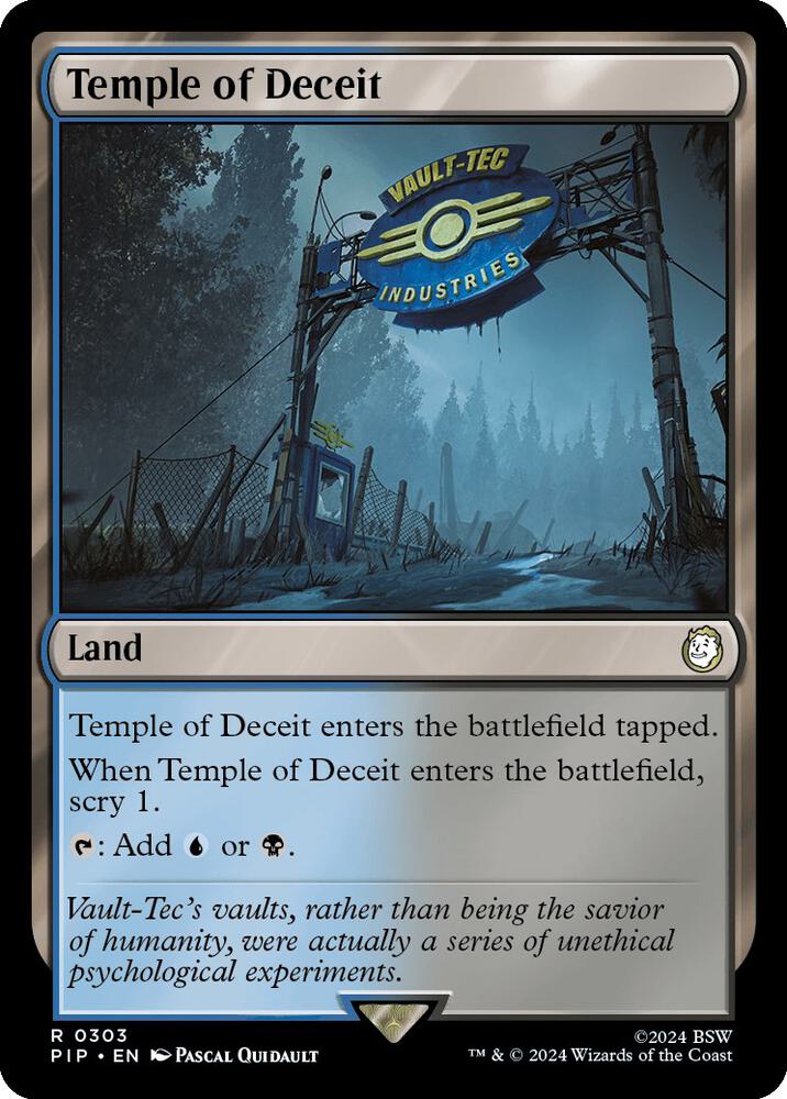 Temple of Deceit 303 card from Universes Beyond: Fallout