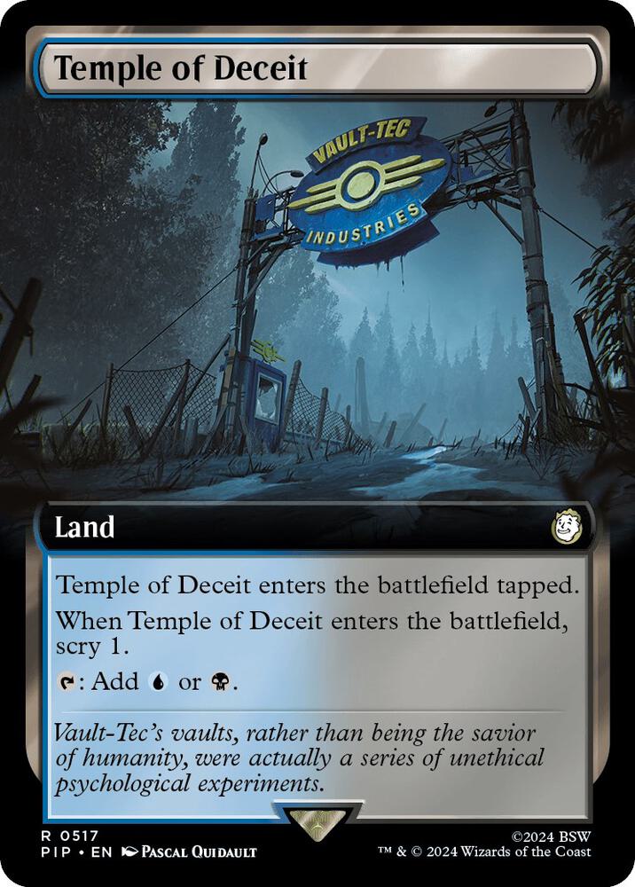 Temple of Deceit (Extended Art) 517 card from Universes Beyond: Fallout