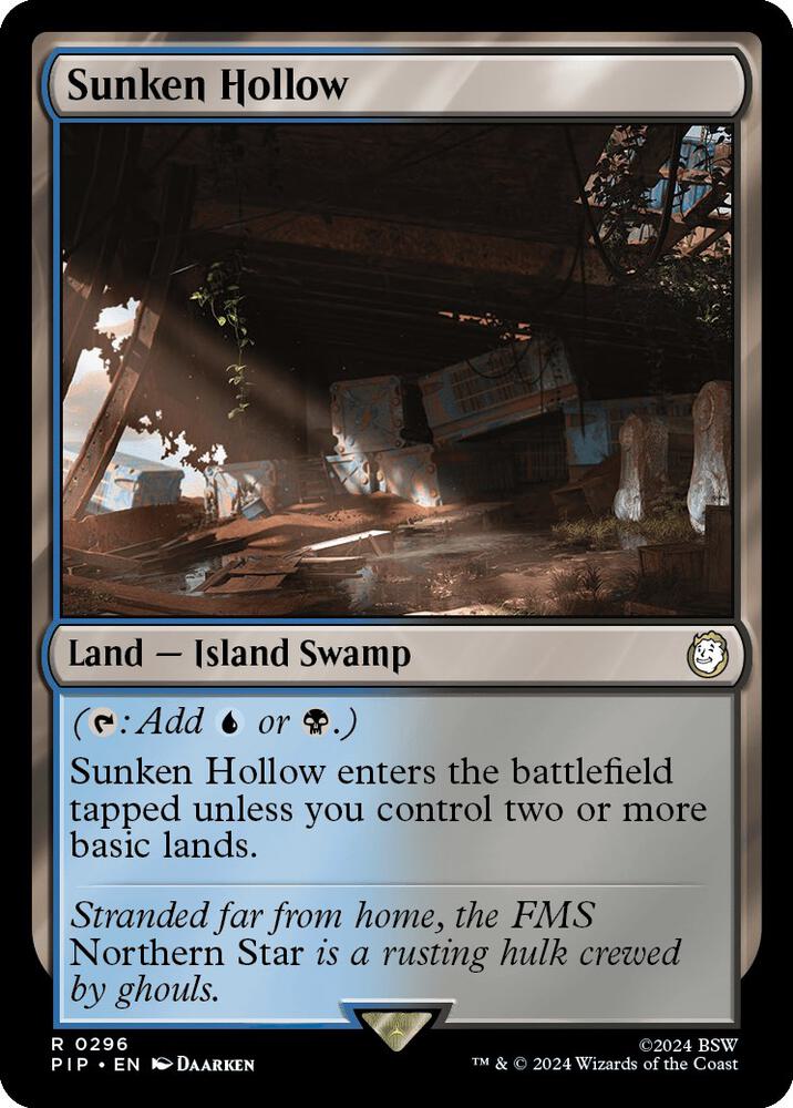 Sunken Hollow 296 card from Universes Beyond: Fallout
