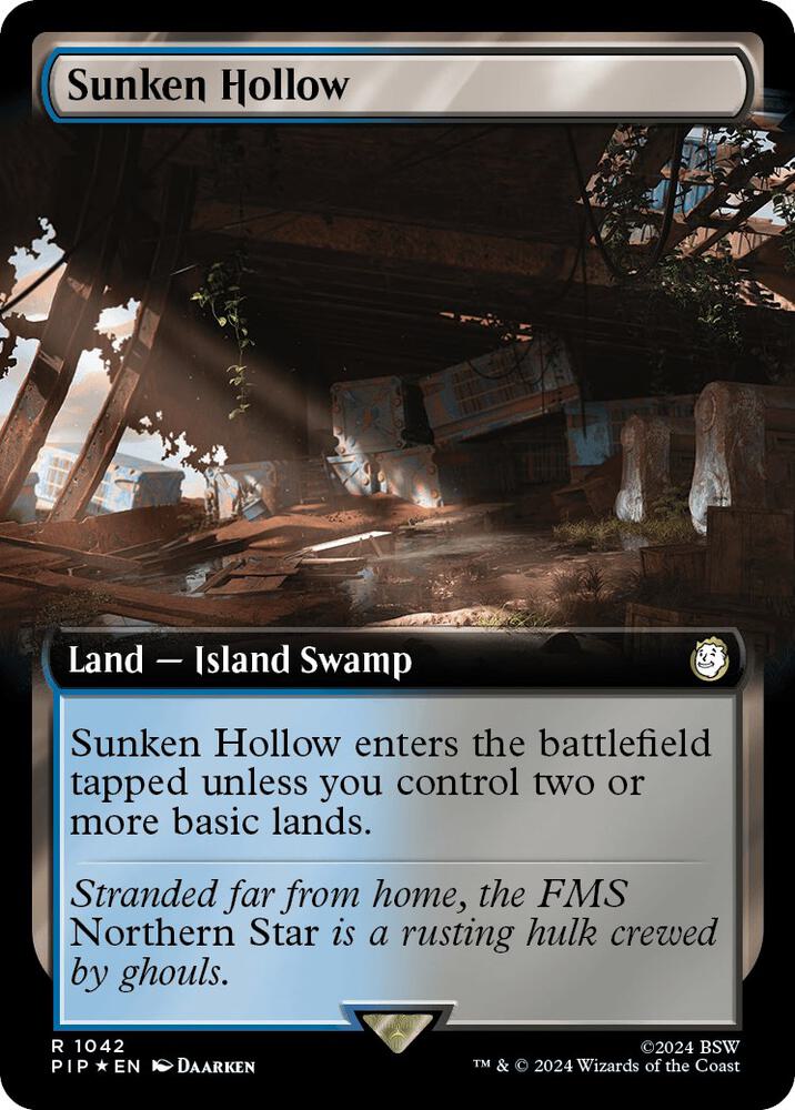 Sunken Hollow (Extended Art) (Surge Foil) 1042 card from Universes Beyond: Fallout
