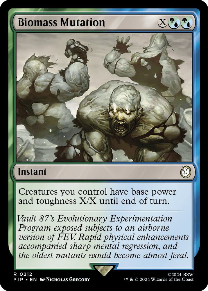 Biomass Mutation 212 card from Universes Beyond: Fallout
