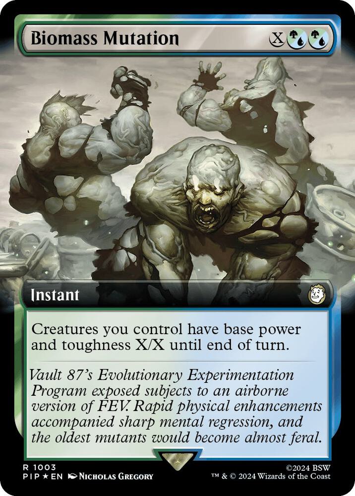 Biomass Mutation (Extended Art) (Surge Foil) 1003 card from Universes Beyond: Fallout