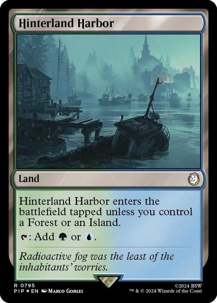 Hinterland Harbor (Surge Foil) 795 card from Universes Beyond: Fallout