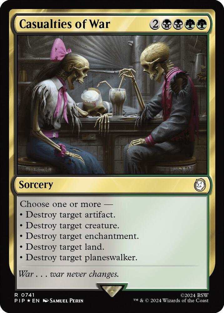 Casualties of War (Surge Foil) 741 card from Universes Beyond: Fallout