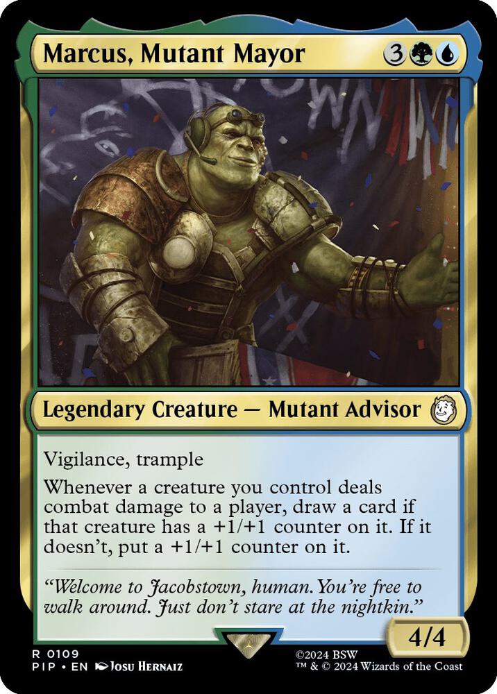 Marcus, Mutant Mayor 109 card from Universes Beyond: Fallout