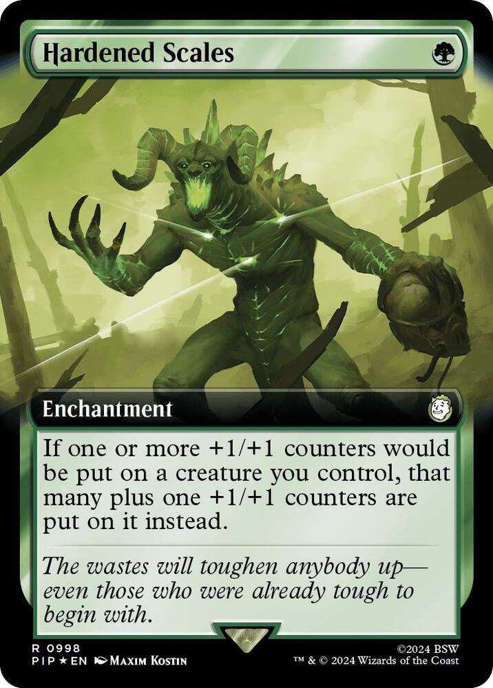 Hardened Scales (Extended Art) (Surge Foil) 998 card from Universes Beyond: Fallout