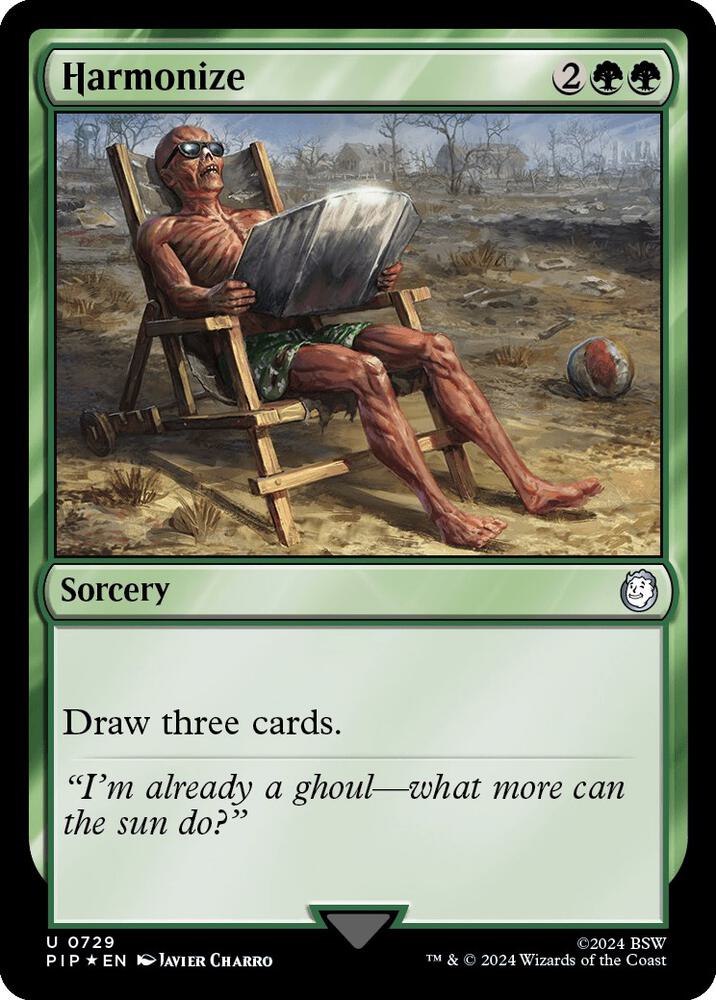 Harmonize (Surge Foil) 729 card from Universes Beyond: Fallout