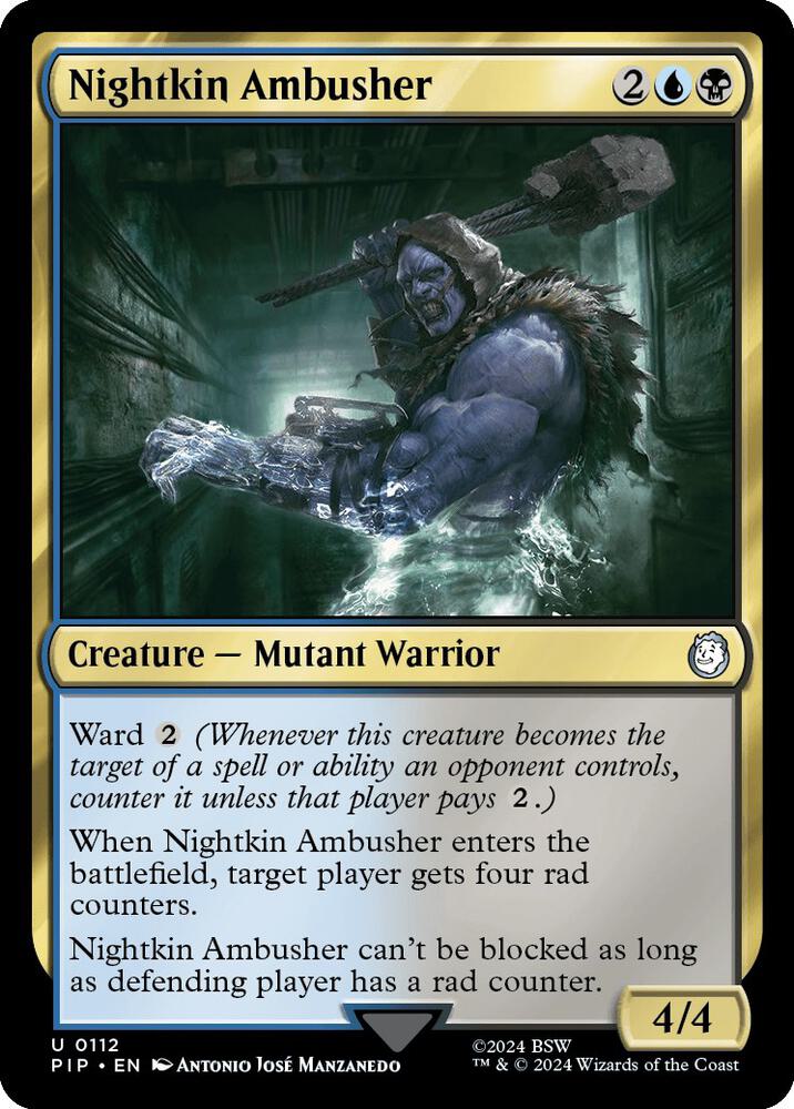 Nightkin Ambusher 112 card from Universes Beyond: Fallout