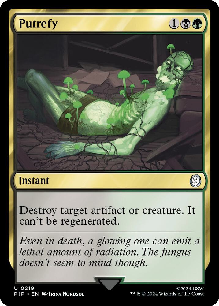 Putrefy 219 card from Universes Beyond: Fallout