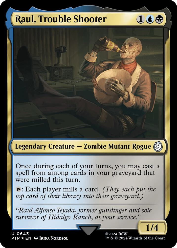 Raul, Trouble Shooter (Surge Foil) 643 card from Universes Beyond: Fallout