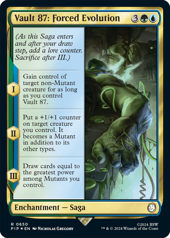 Vault 87: Forced Evolution (Surge Foil) 650 card from Universes Beyond: Fallout