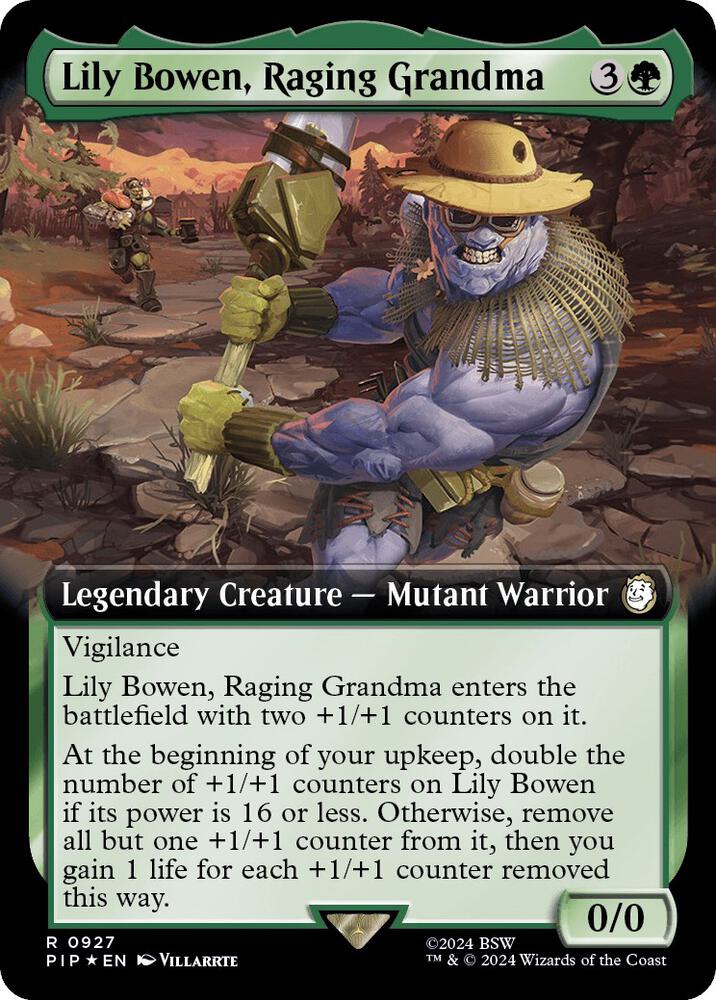 Lily Bowen, Raging Grandma (Extended Art) (Surge Foil) 927 card from Universes Beyond: Fallout