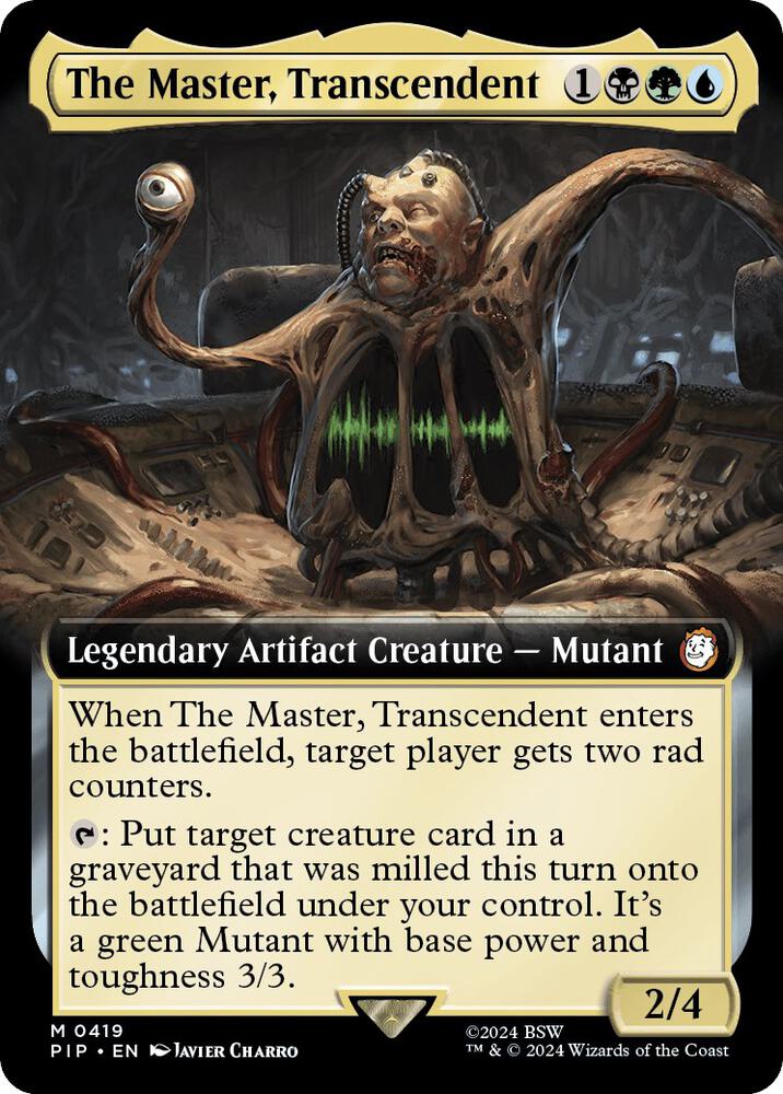 The Master, Transcendent (Extended Art) 419 card from Universes Beyond: Fallout