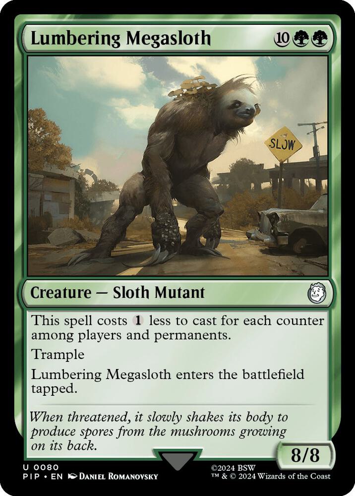 Lumbering Megasloth 80 card from Universes Beyond: Fallout