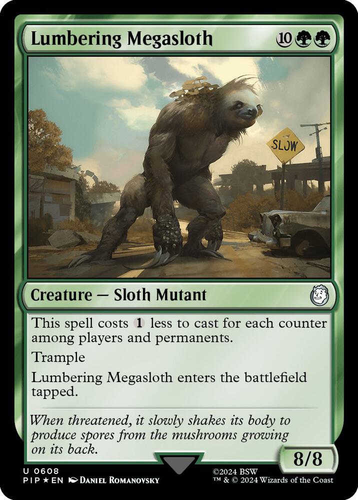 Lumbering Megasloth (Surge Foil) 608 card from Universes Beyond: Fallout