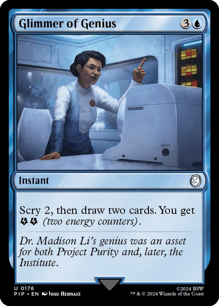 Glimmer of Genius 176 card from Universes Beyond: Fallout