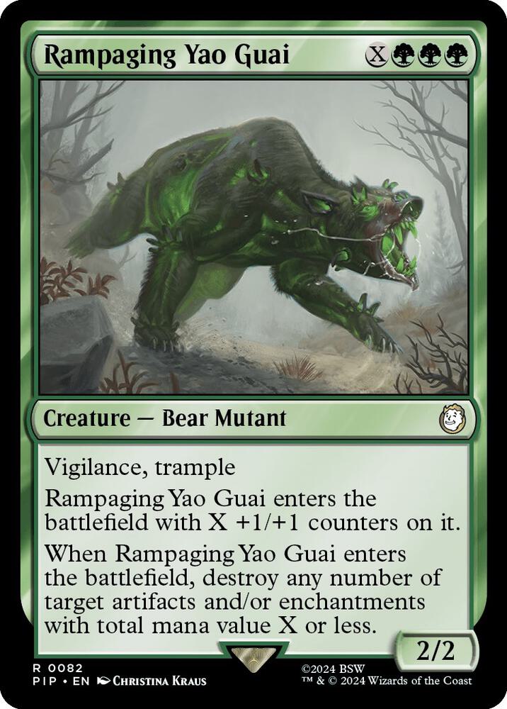 Rampaging Yao Guai 82 card from Universes Beyond: Fallout