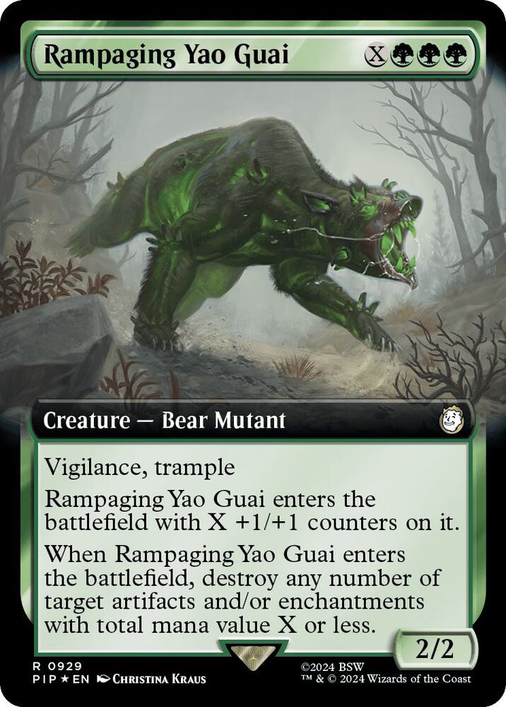 Rampaging Yao Guai (Extended Art) (Surge Foil) 929 card from Universes Beyond: Fallout