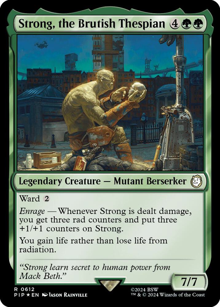 Strong, the Brutish Thespian (Surge Foil) 612 card from Universes Beyond: Fallout