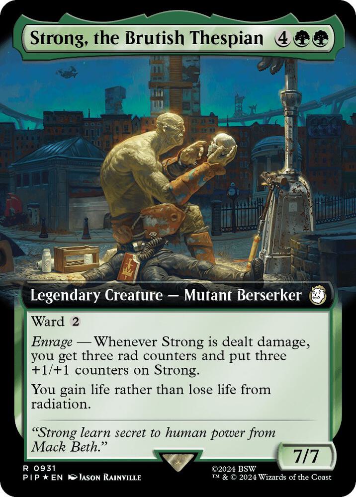 Strong, the Brutish Thespian (Extended Art) (Surge Foil) 931 card from Universes Beyond: Fallout