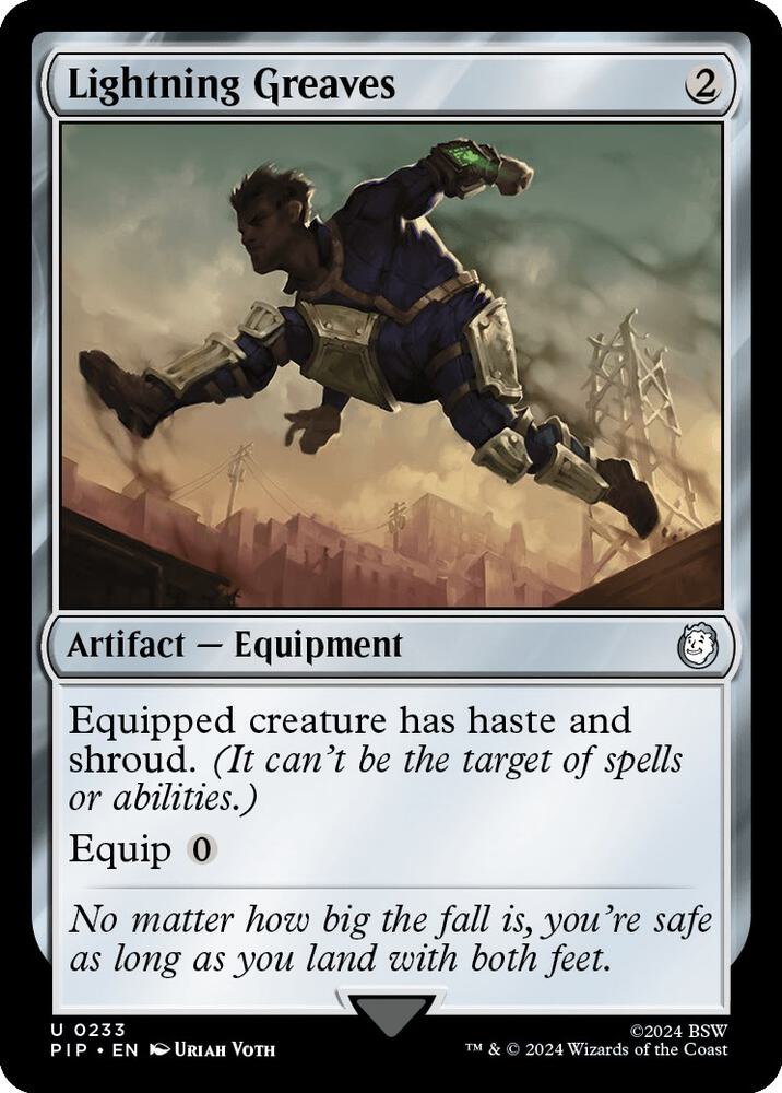 Lightning Greaves 233 card from Universes Beyond: Fallout