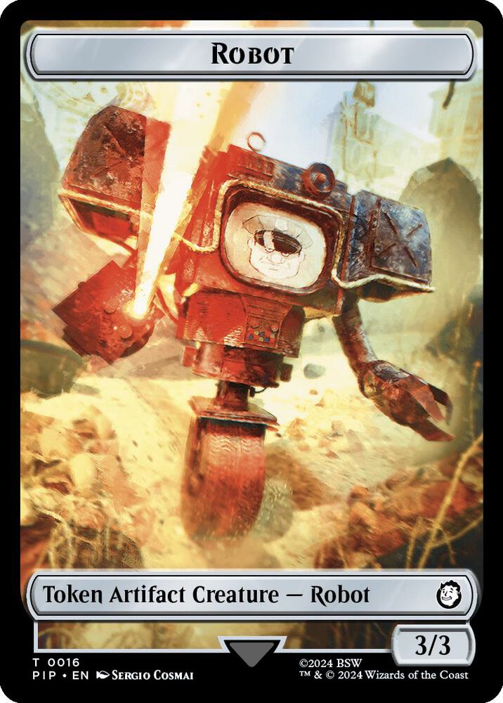 Robot // Treasure Double-Sided Token 16 // 19 card from Universes Beyond: Fallout