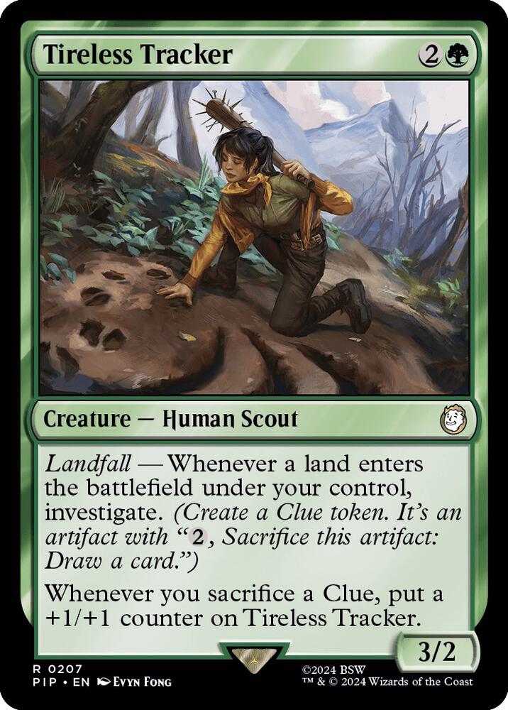 Tireless Tracker 207 card from Universes Beyond: Fallout