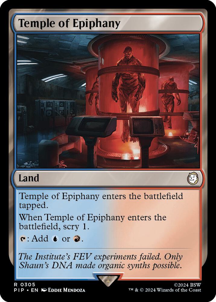 Temple of Epiphany 305 card from Universes Beyond: Fallout