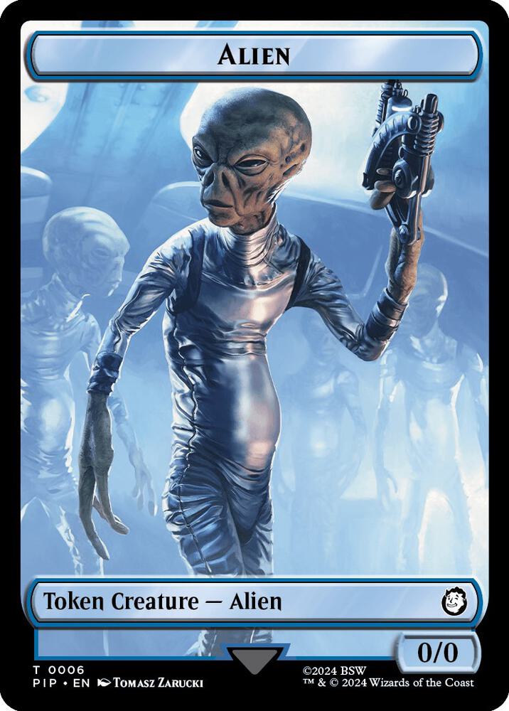 Alien // Clue Double-Sided Token 6 // 11 card from Universes Beyond: Fallout