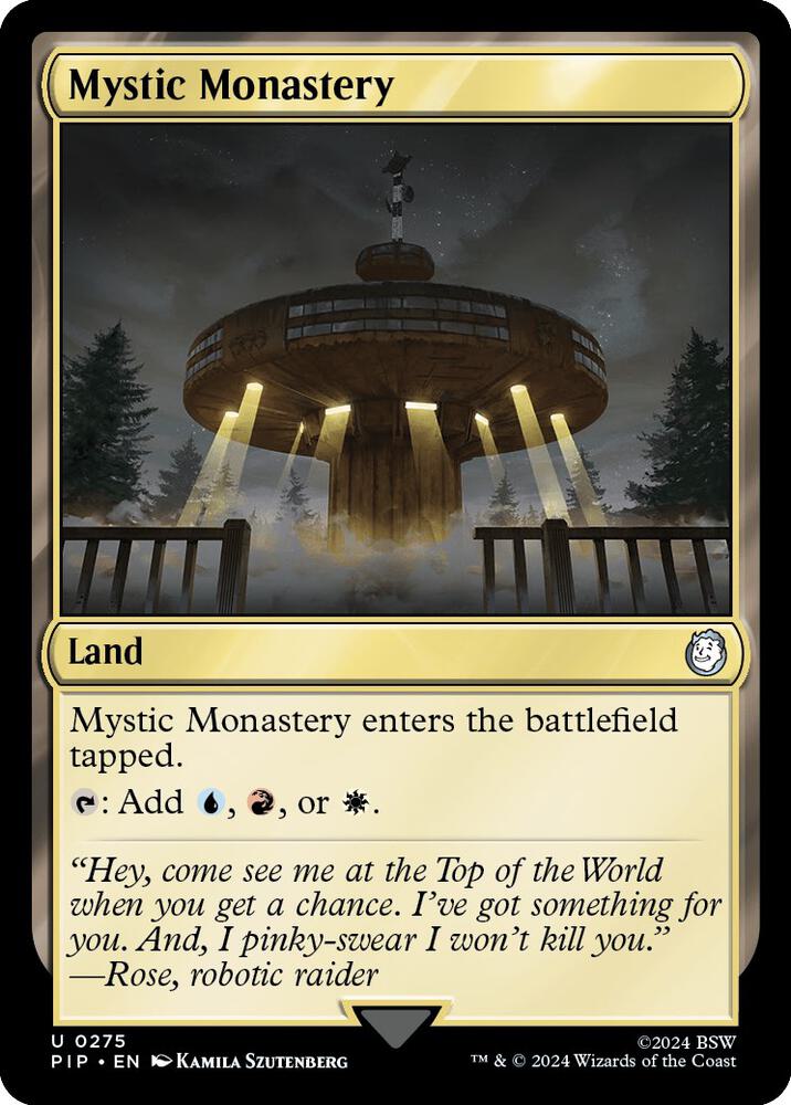 Mystic Monastery 275 card from Universes Beyond: Fallout