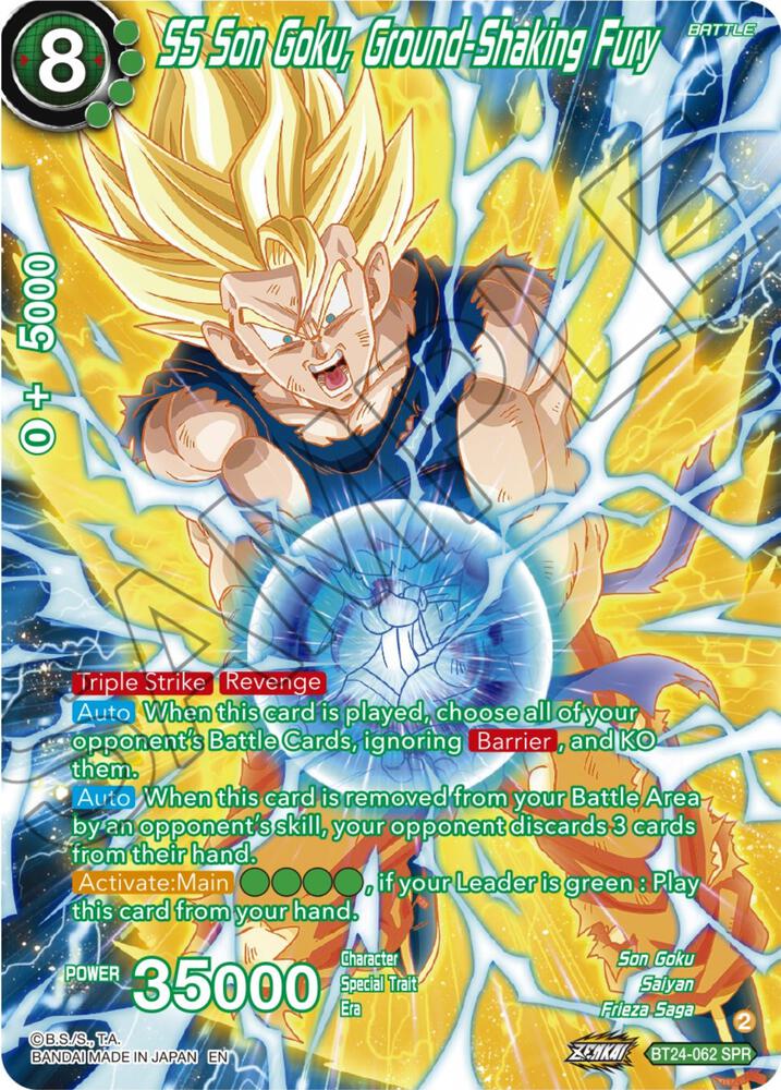 SS Son Goku, Ground-Shaking Fury (SPR) BT24-062 card from Beyond Generations