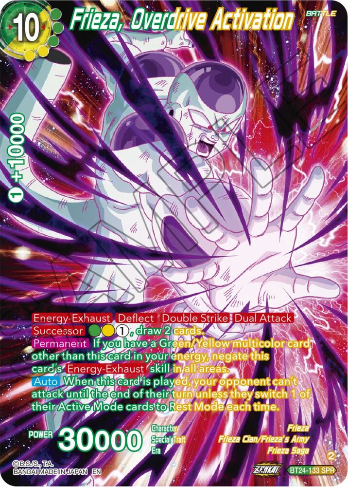 Frieza, Overdrive Activation (SPR) BT24-133 card from Beyond Generations
